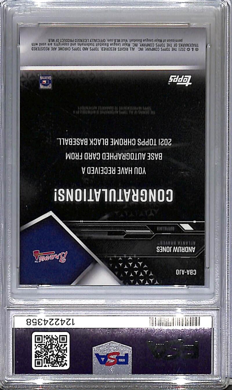2021 Topps Chrome Black #CBA-AJO Andruw Jones PSA 10 GEM MINT Auto Atlanta Braves  Image 2