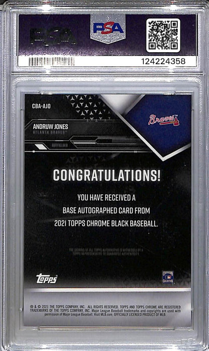 2021 Topps Chrome Black #CBA-AJO Andruw Jones PSA 10 GEM MINT Auto Atlanta Braves  Image 2