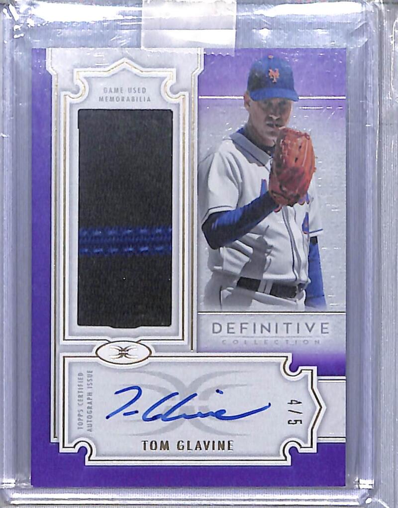 2020 Topps Definitive Purple #DARC-TG Tom Glavine NM-MT MEM Auto 4/5 New York Mets  Image 1