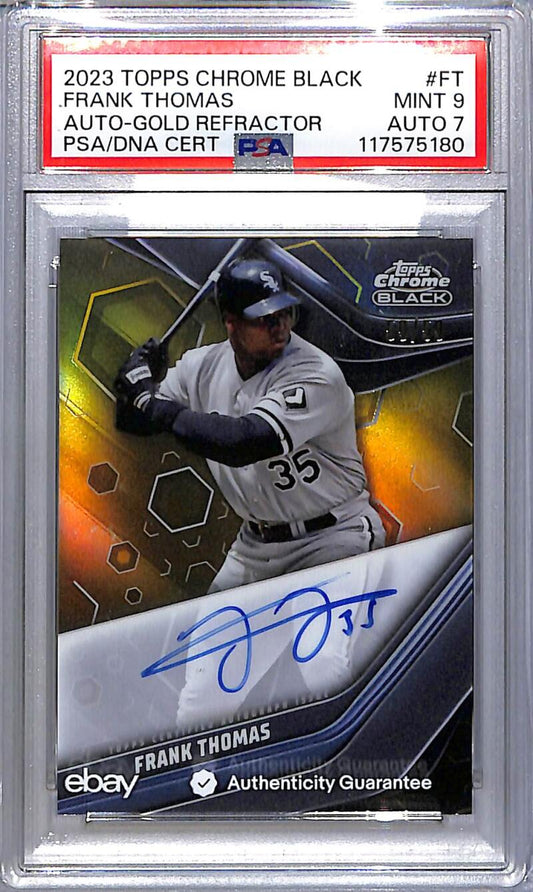 2023 Topps Chrome Black Gold #CBA-FT Frank Thomas PSA 9 MINT Auto 50/50 Chicago White Sox  Image 1