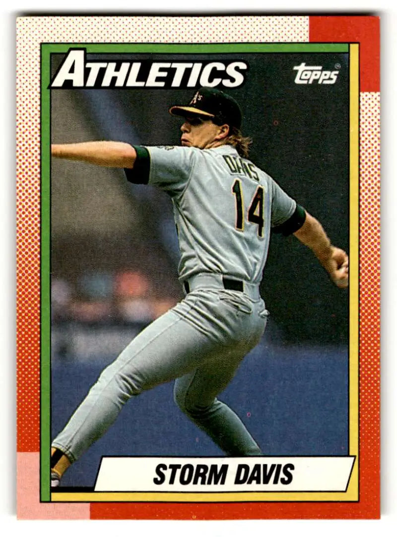 1990 Topps #606 Storm Davis    Oakland Athletics Baseball Cards EX/NM