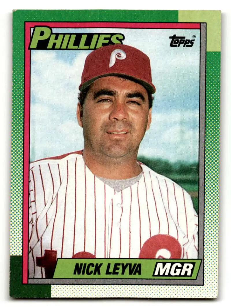 1990 Topps #489 Nick Leyva    Philadelphia Phillies Baseball Cards EX/NM