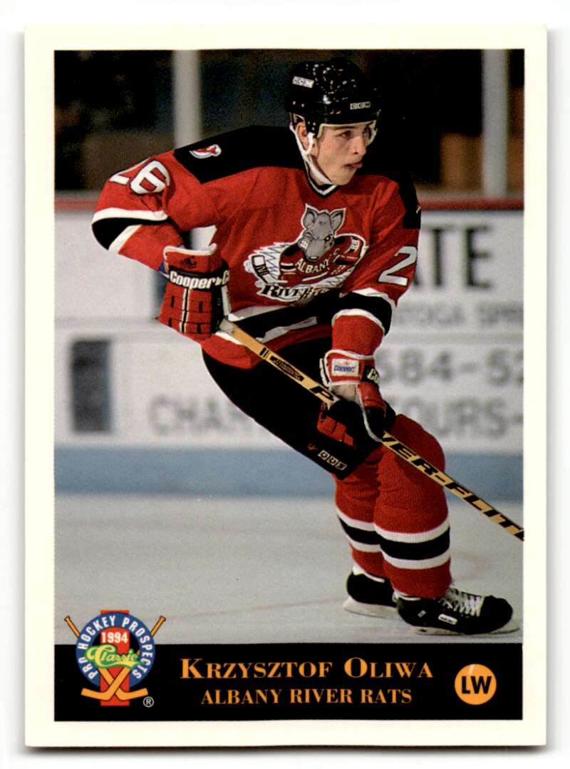 1994 Classic Pro Prospects #73 Krzysztof Oliwa    Albany River Rats Hockey Cards NM Near Mint