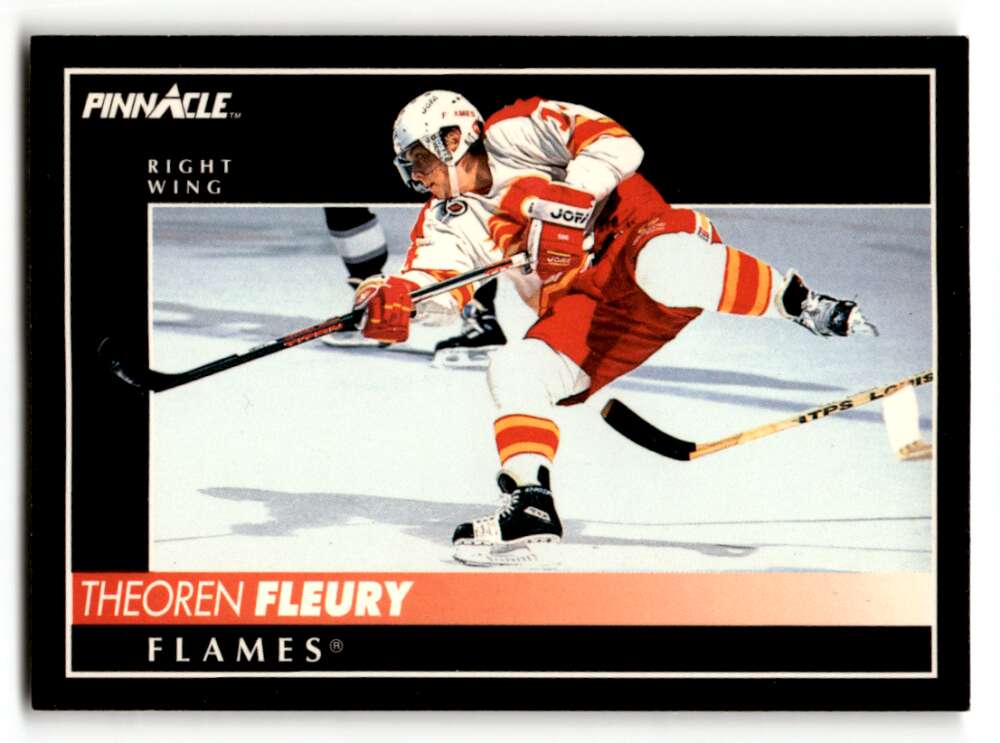 1992 Pinnacle #125 Theoren Fleury Calgary Flames Hockey Cards EX/NM