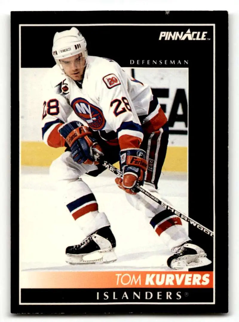 1992 Pinnacle #324 Tom Kurvers    New York Islanders Hockey Cards EX/NM