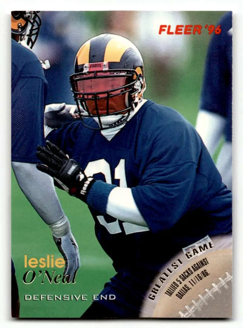 1996 Fleer #117 Leslie O'Neal    St. Louis Rams Football Cards NM Near Mint