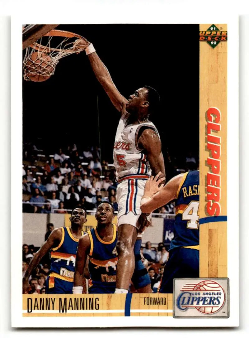 1991 Upper Deck #164 Danny Manning    Los Angeles Clippers Basketball Cards NM Near Mint