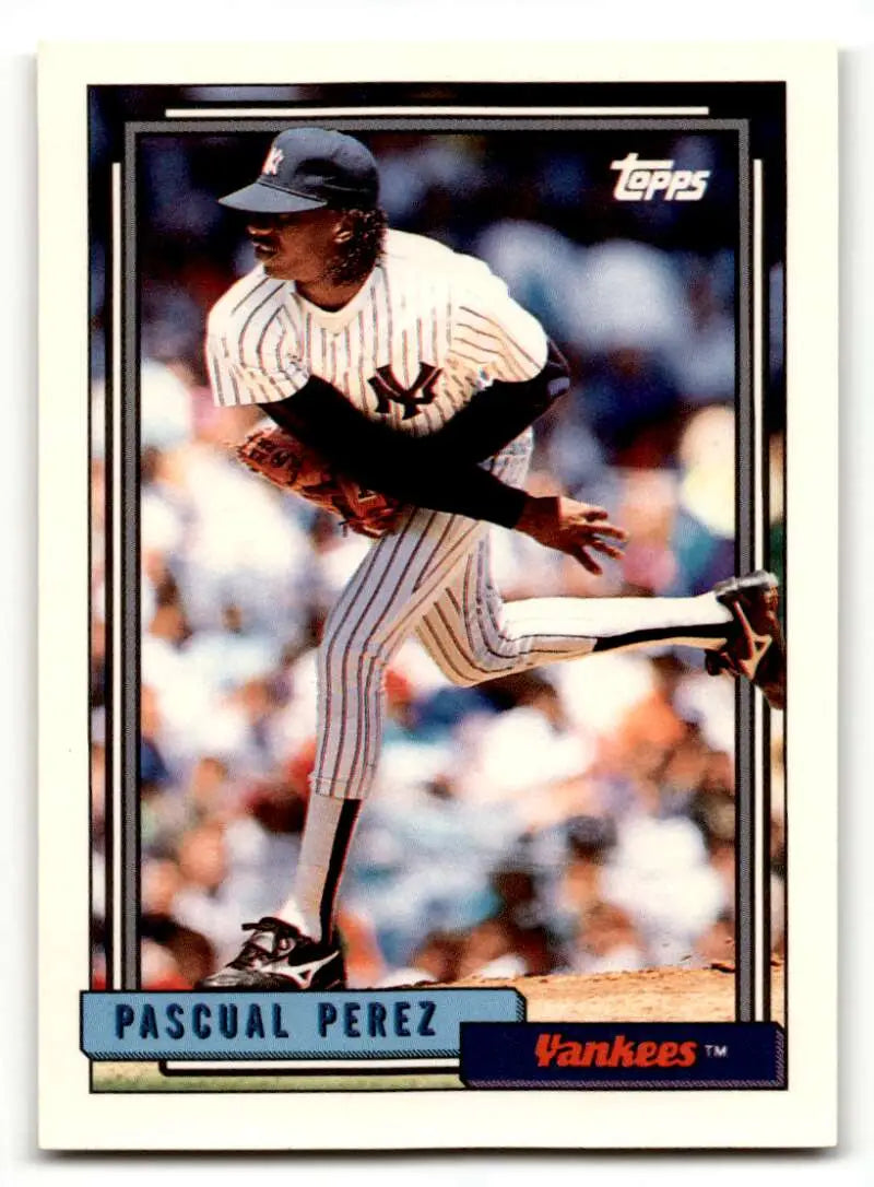 1992 Topps #503 Pascual Perez    New York Yankees Baseball Cards EX/NM