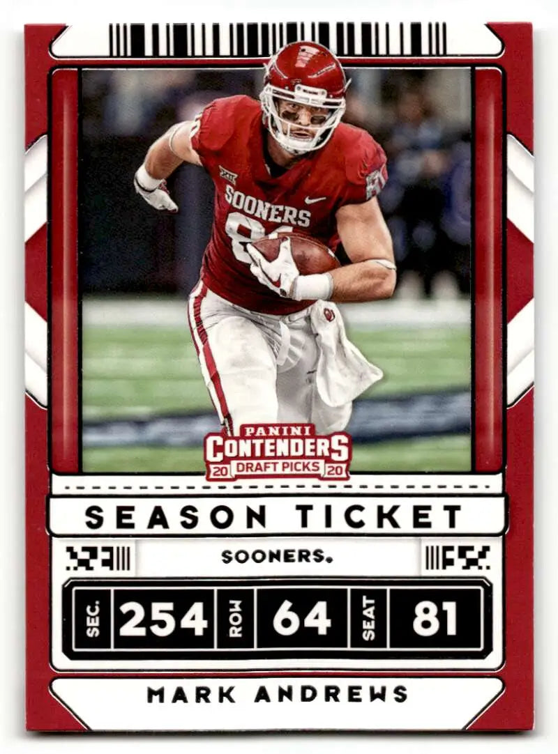 2020 Panini Contenders Draft Picks #63 Mark Andrews    Oklahoma Sooners Football Cards NM Near Mint