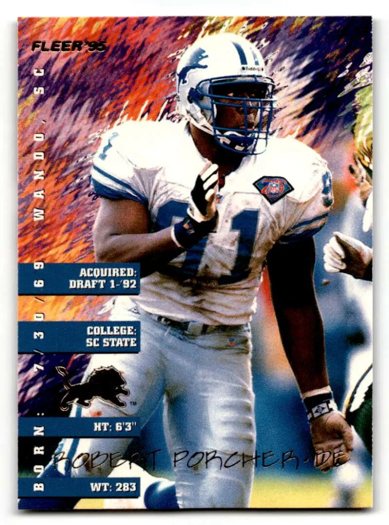 1995 Fleer #128 Robert Porcher    Detroit Lions Football Cards NM Near Mint