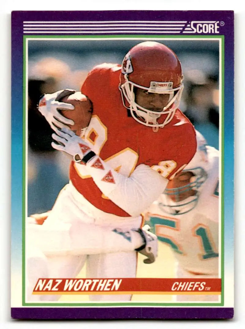 1990 Score #476 Naz Worthen    Kansas City Chiefs Football Cards EX/NM
