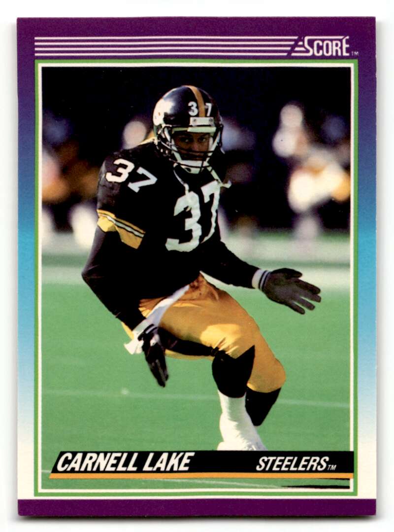 1990 Score #111 Carnell Lake    Pittsburgh Steelers Football Cards EX/NM