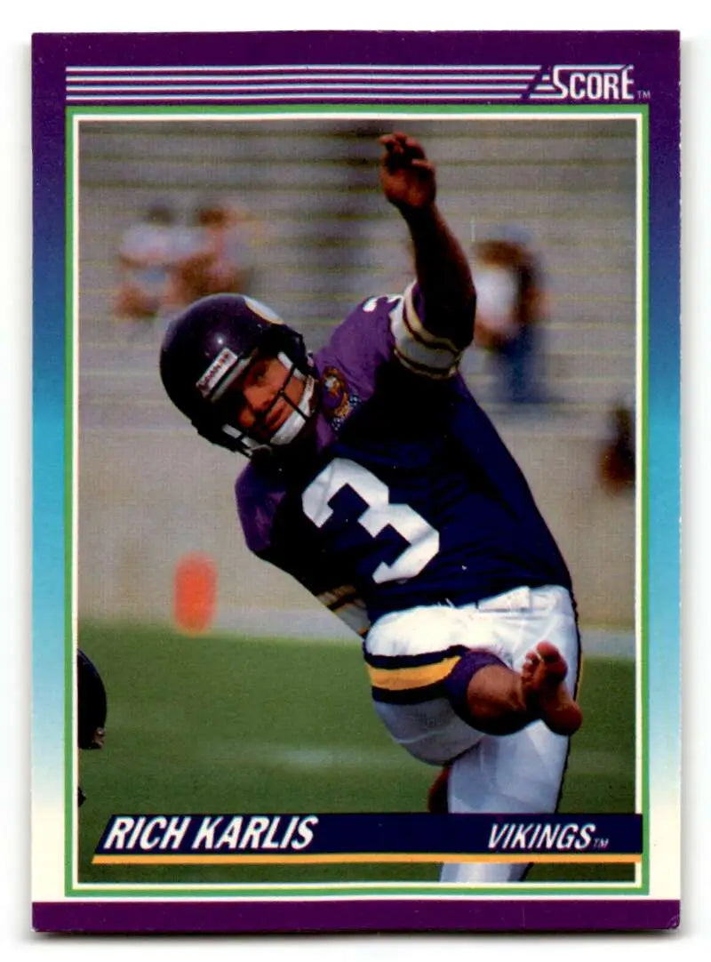 1990 Score #199 Rich Karlis    Minnesota Vikings Football Cards EX/NM