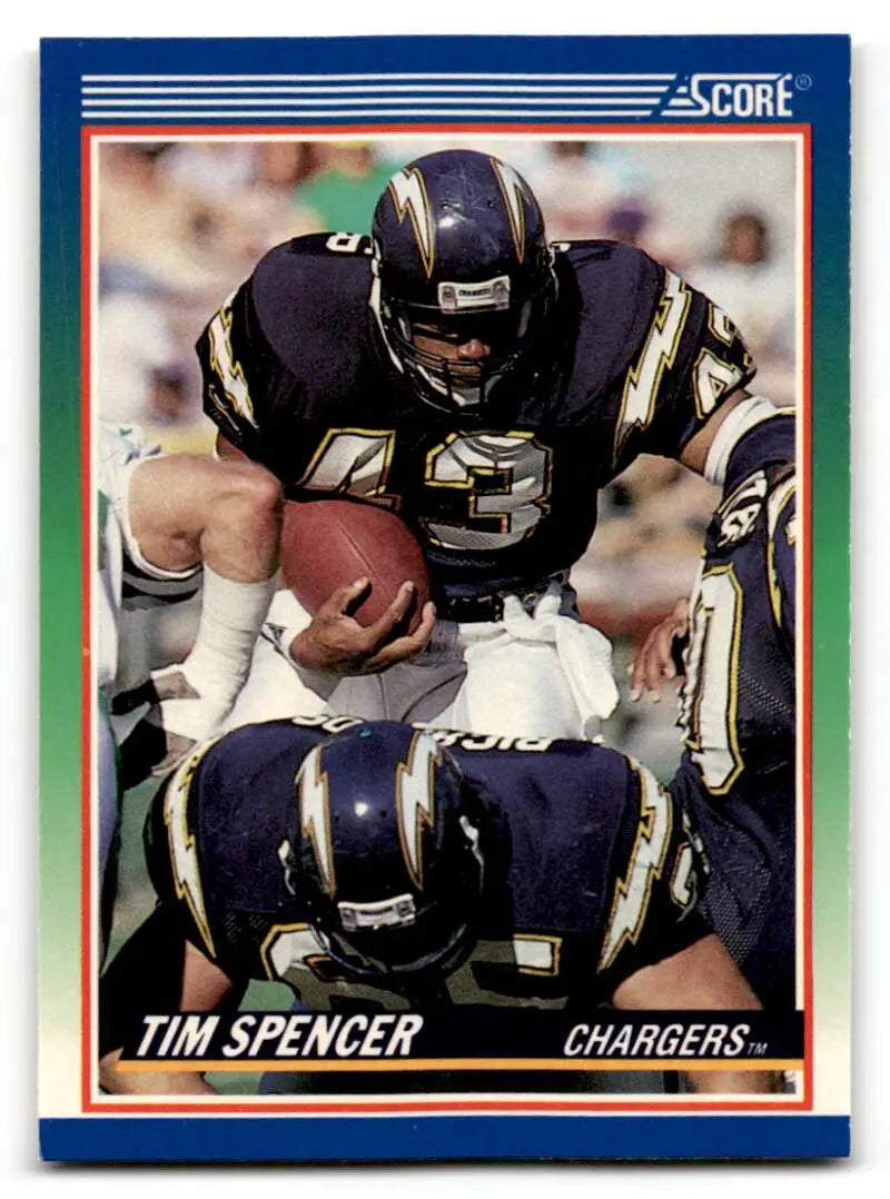 1990 Score #423 Tim Spencer    San Diego Chargers Football Cards EX/NM