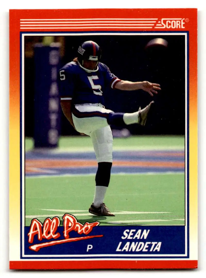 1990 Score #578 Sean Landeta    New York Giants Football Cards EX/NM