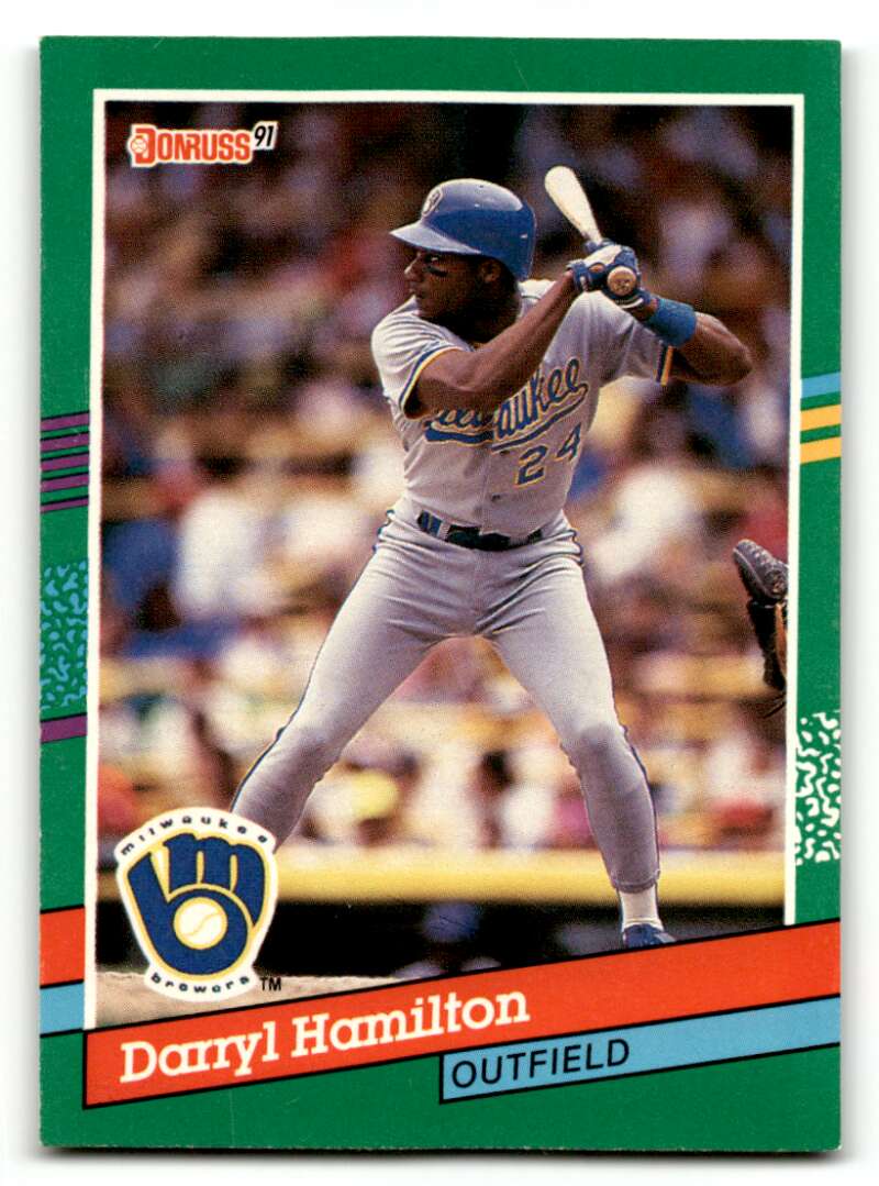 1991 Donruss #517 Darryl Hamilton    Milwaukee Brewers Baseball Cards EX/NM
