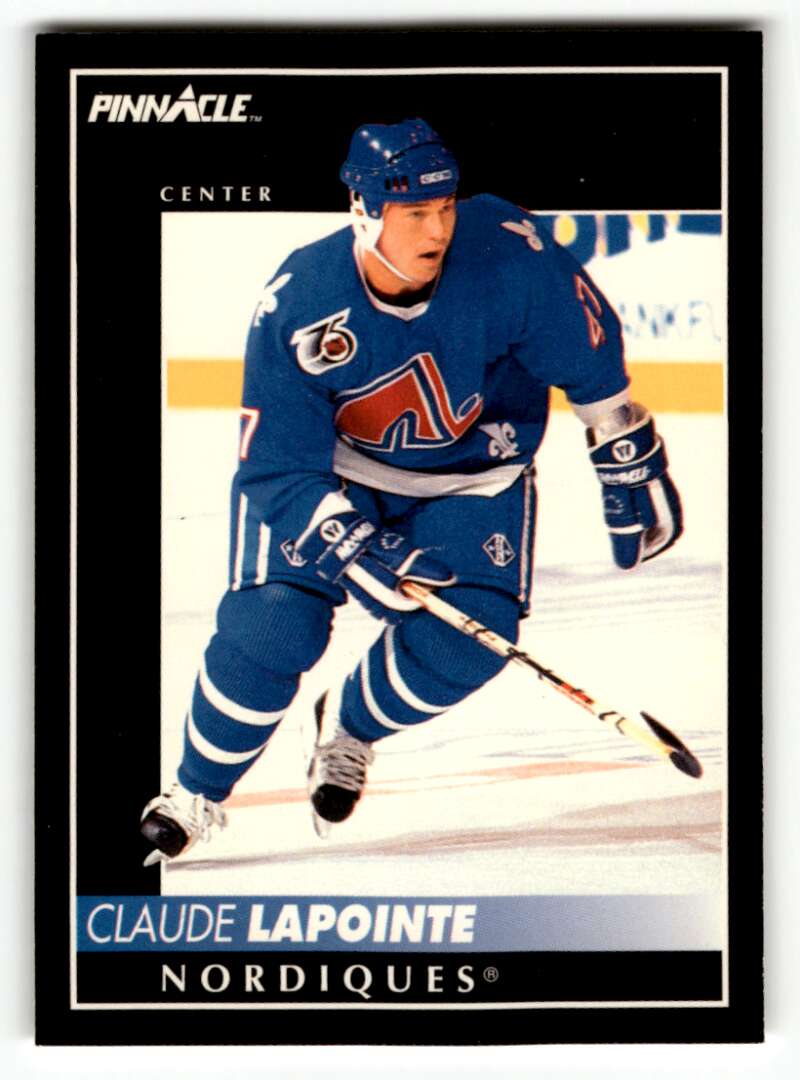 1992 Pinnacle #141 Claude Lapoint Nordiques Hockey Cards EX/NM