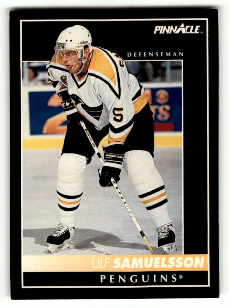 1992 Pinnacle #296 Ulf Samuelsson Penguins Hockey Cards EX/NM