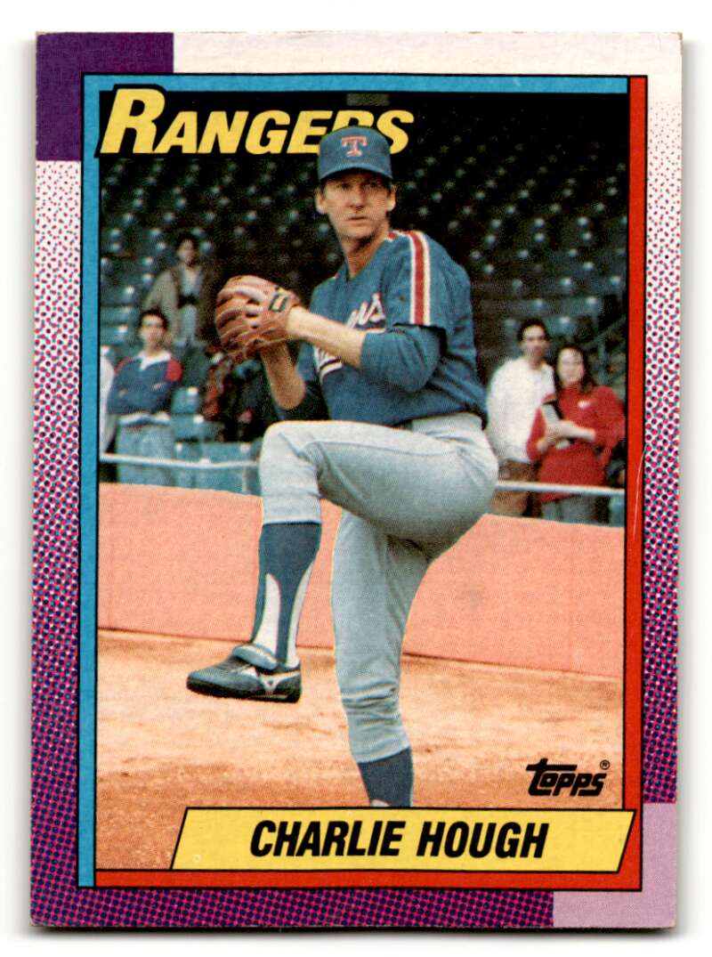 1990 Topps #735 Charlie Hough    Texas Rangers Baseball Cards EX/NM