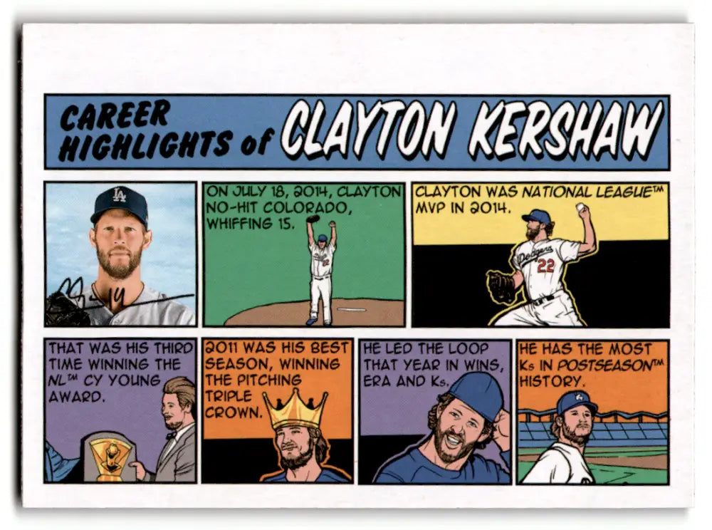 2022 Topps Heritage High Number 1973 Topps Comic #73TC-50 Clayton Kershaw NM-MT