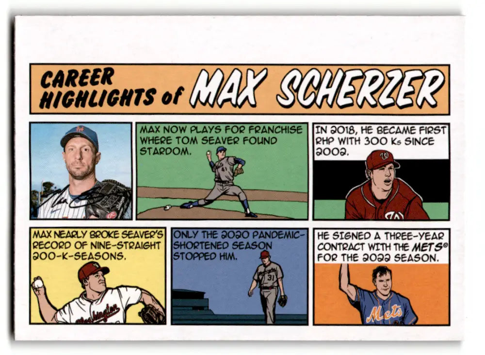 2022 Topps Heritage High Number 1973 Topps Comic #73TC-27 Max Scherzer NM-MT