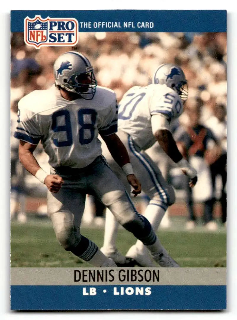 1990 Pro Set #495 Dennis Gibson    Detroit Lions Football Cards EX/NM