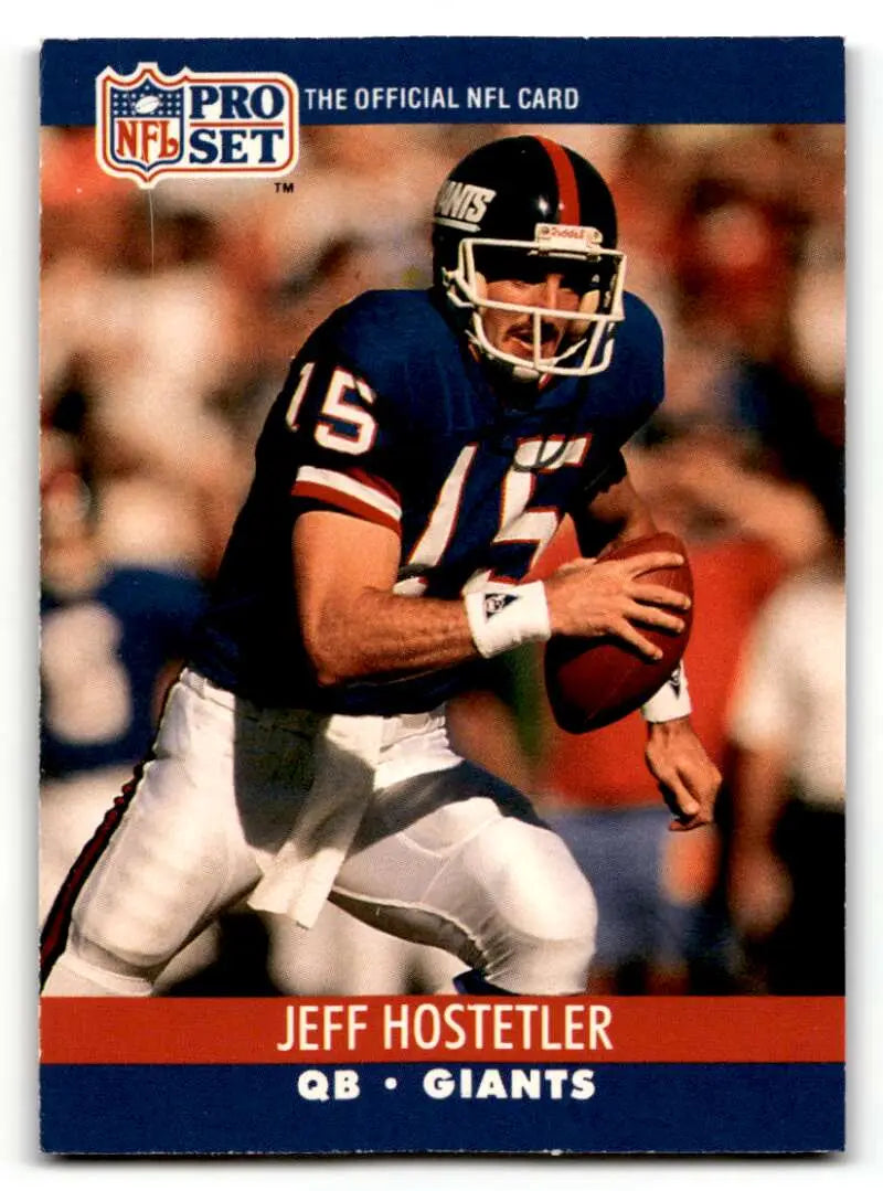 1990 Pro Set #596 Jeff Hostetler    New York Giants Football Cards EX/NM