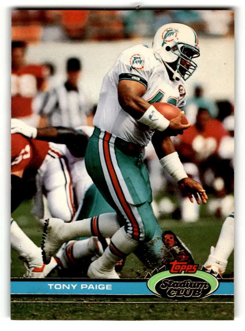 1991 Stadium Club #65 Tony Paige    Miami Dolphins Football Cards NM Near Mint