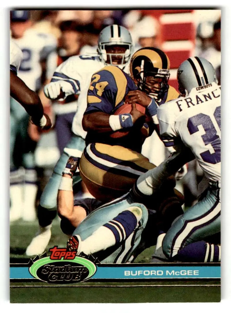 1991 Stadium Club #198 Buford McGee    Los Angeles Rams Football Cards NM Near Mint