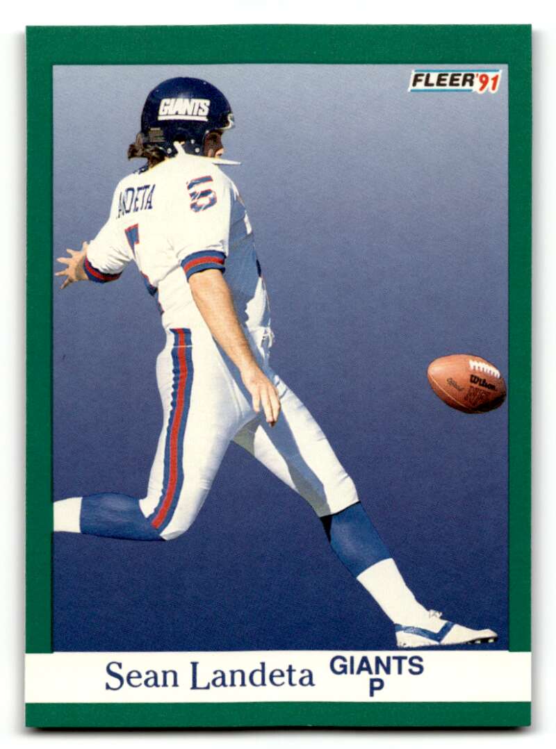 1991 Fleer #315 Sean Landeta    New York Giants Football Cards NM Near Mint
