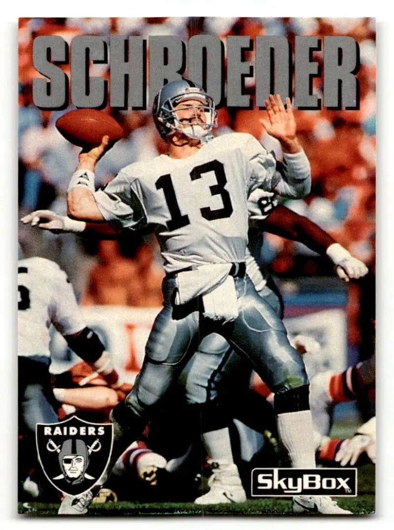 1992 SkyBox Impact #186 Jay Schroeder    Los Angeles Raiders Football Cards NM Near Mint