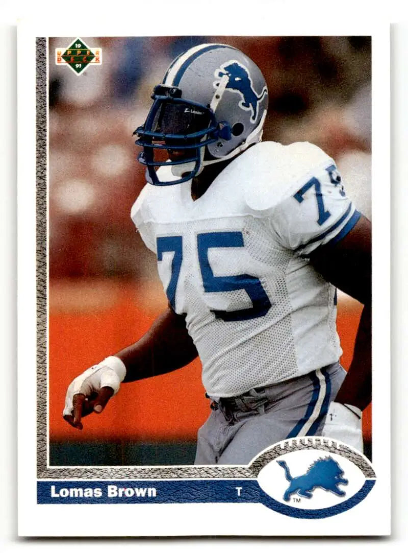 1991 Upper Deck #325 Lomas Brown    Detroit Lions Football Cards EX/NM