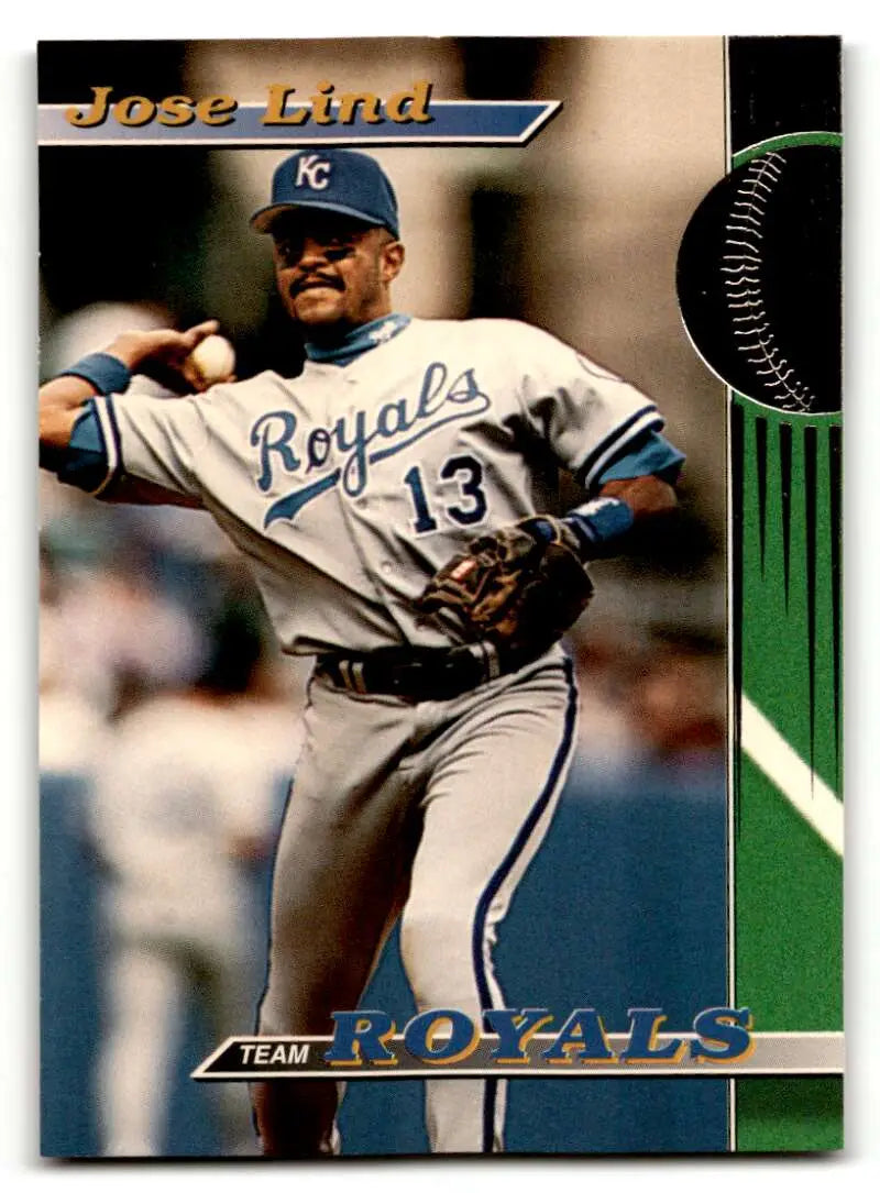 1993 Stadium Club Kansas City Royals #10 Jose Lind    Kansas City Royals Baseball Cards NM Near Mint