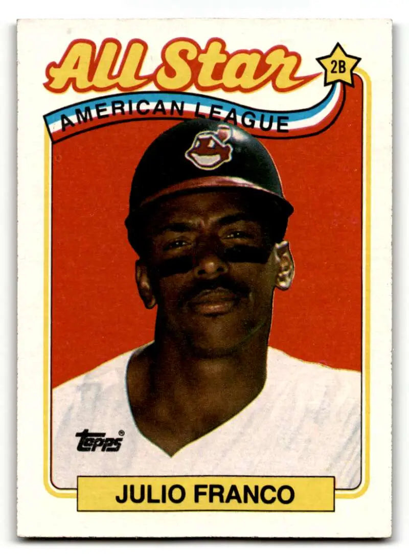 1989 Topps #398 Julio Franco    Cleveland Indians Baseball Cards EX/NM