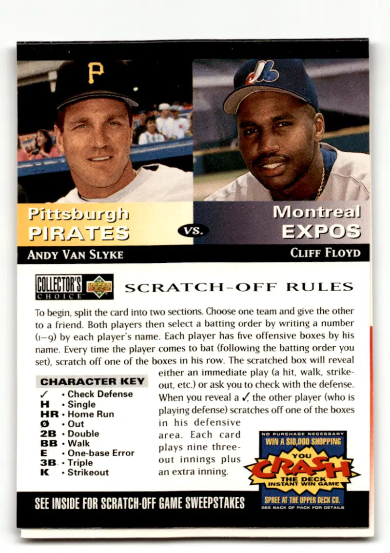 1994 Collector's Choice Team vs. Team #15 Andy Van Slyke/Cliff Floyd NM Near Mint