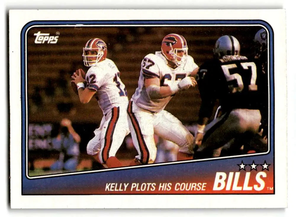 1988 Topps #220 Kelly Plots His Course TL    Buffalo Bills Football Cards EX/NM