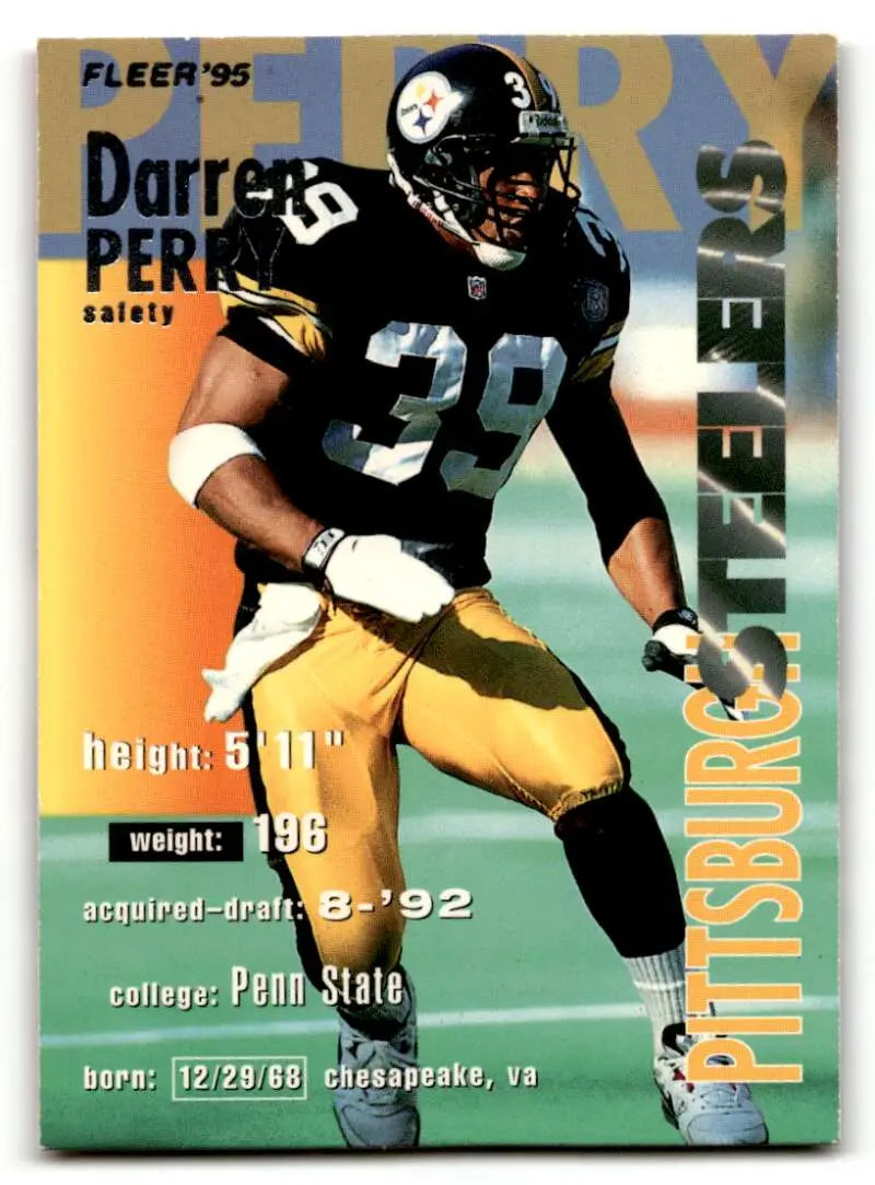 1995 Fleer #322 Darren Perry    Pittsburgh Steelers Football Cards EX/NM
