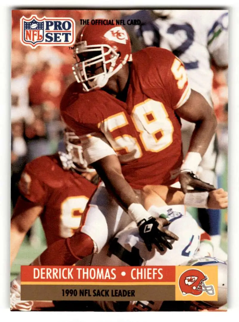 1991 Pro Set #19b Derrick Thomas    Kansas City Chiefs Football Cards EX/NM