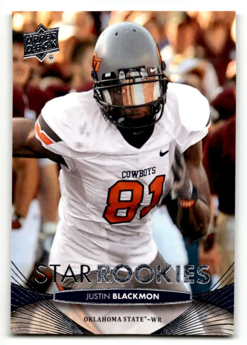 2012 Upper Deck #98 Justin Blackmon    Oklahoma State Cowboys Football Cards NM Near Mint