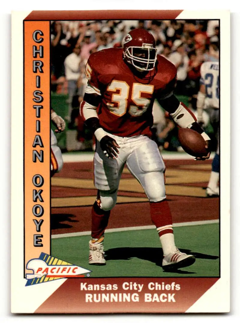 1991 Pacific #214 Christian Okoye    Kansas City Chiefs Football Cards NM Near Mint