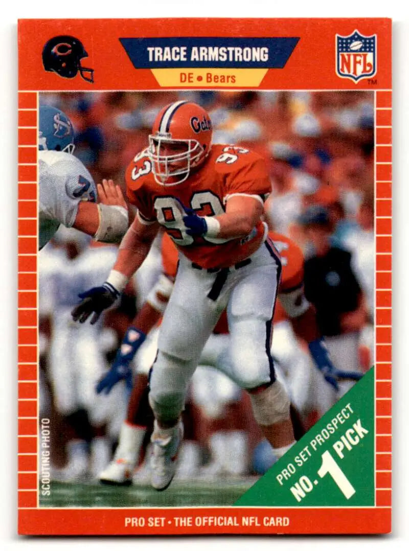 1989 Pro Set #487 Trace Armstrong    Chicago Bears Football Cards NM Near Mint