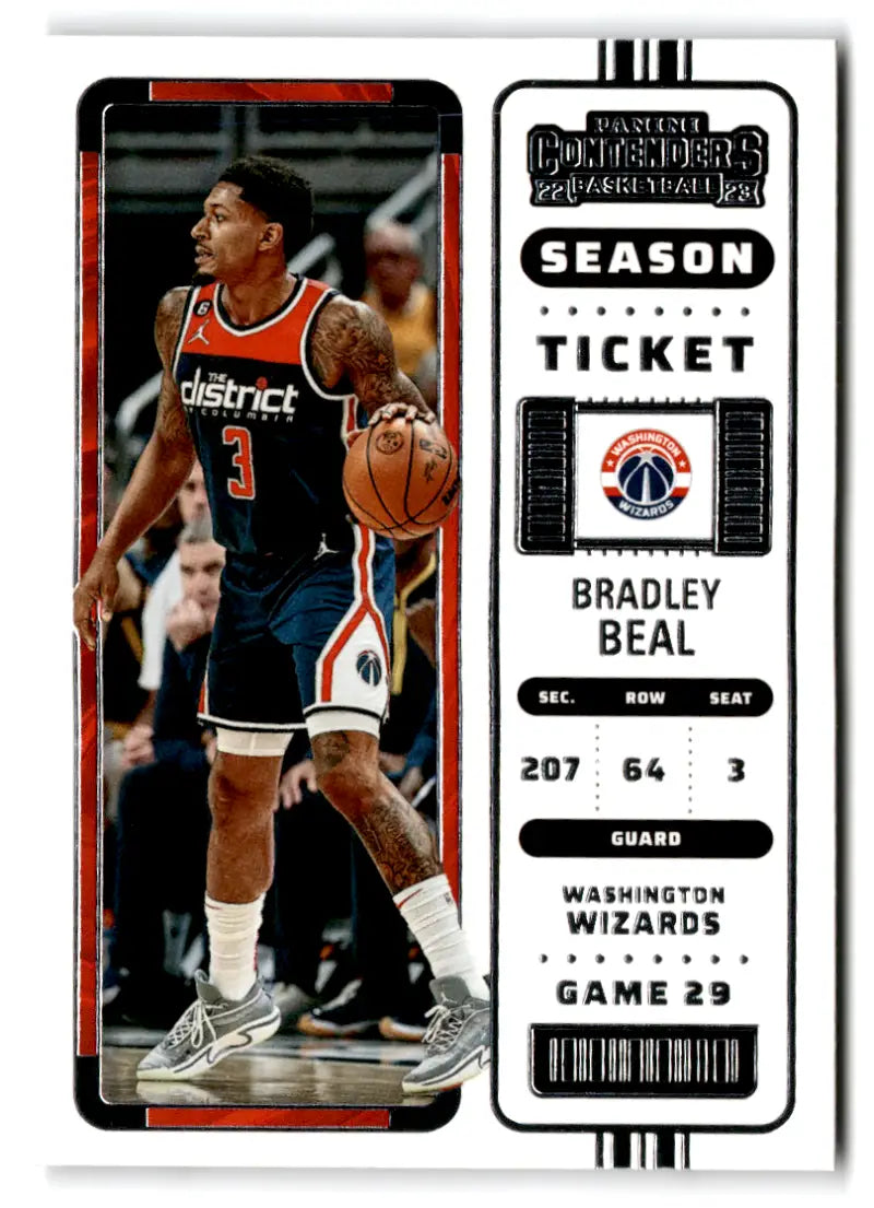 2022 Panini Contenders Season Ticket Retail #64 Bradley Beal NM Near Mint Wizards 