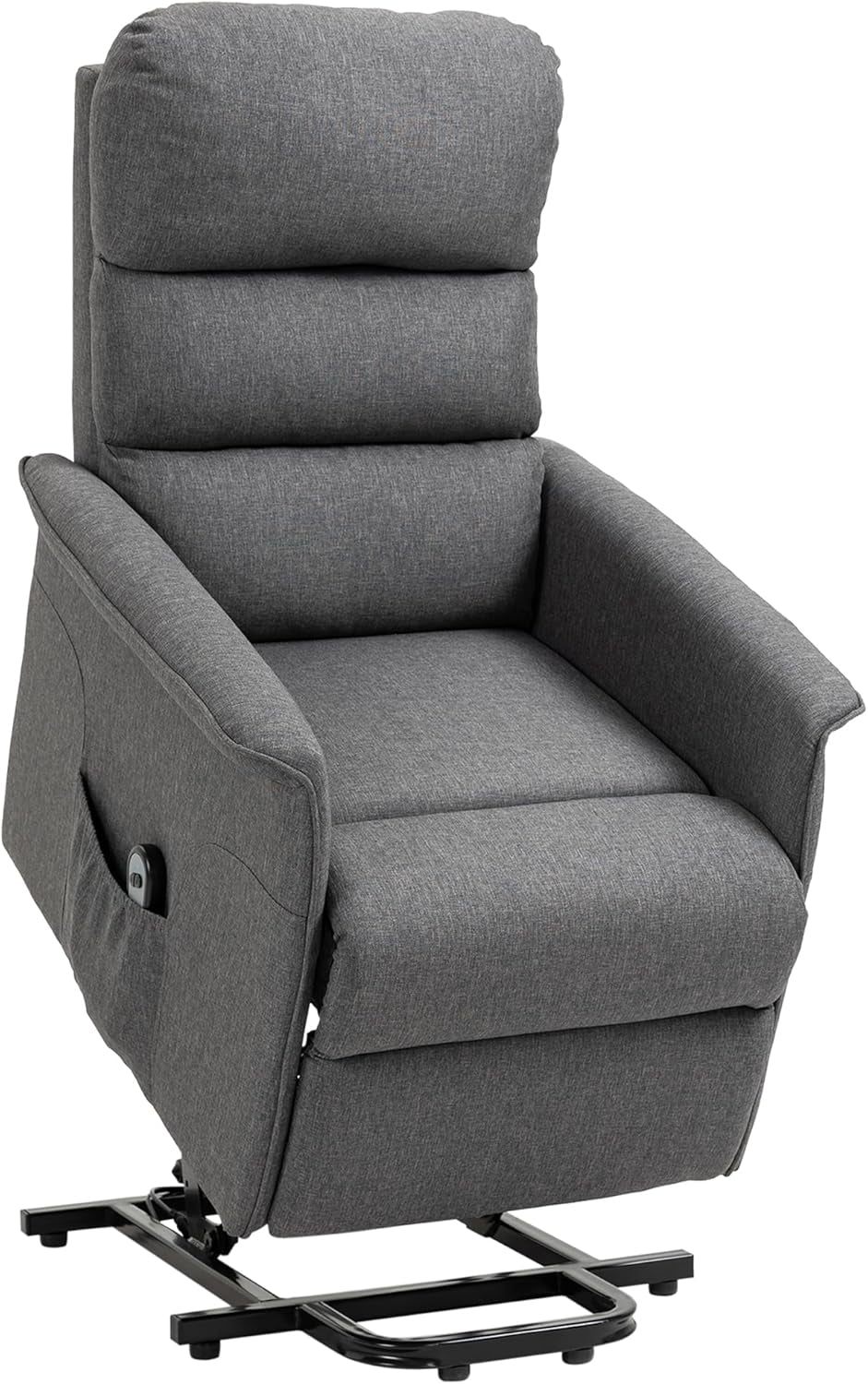 Power Lift Recliner Chair for Elderly, Easy Assembly, Fabric Lift Chair for Adults, Recliner Sofa with Remote Control, Side Pockets for Living Room, Gray-0