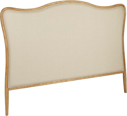 Elegant Oak And Linen King Size Headboard For Bedrooms-4