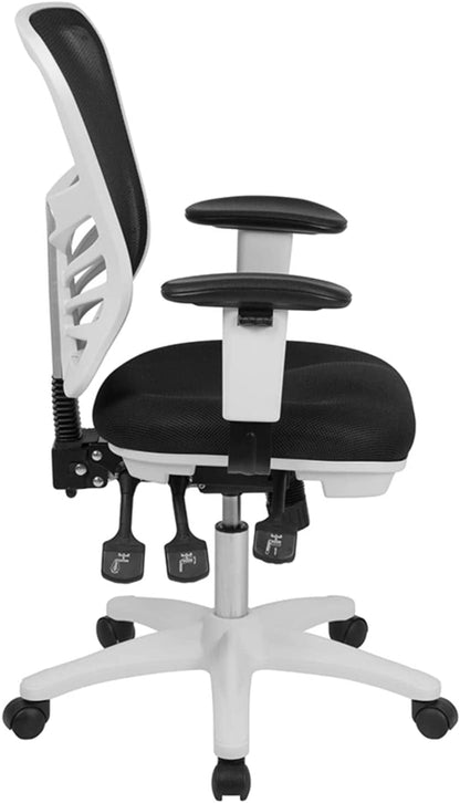 Black Mesh Executive Office Chair with Adjustable Arms-3