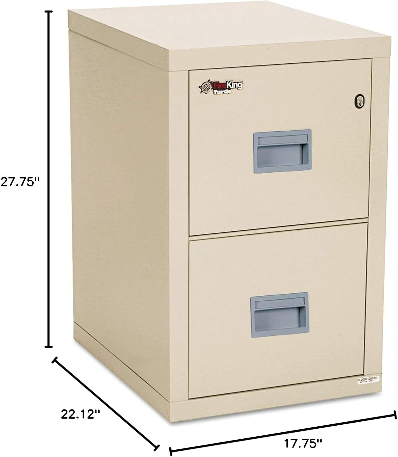 Turtle Vertical 2 Drawer Legal and Letter Fire Safe File Cabinet with Key Lock, 1 Hour Fire Rated, UL Rated & Water Resistant Home Safe, Filing Cabinet, Made in the USA, Parchment-1
