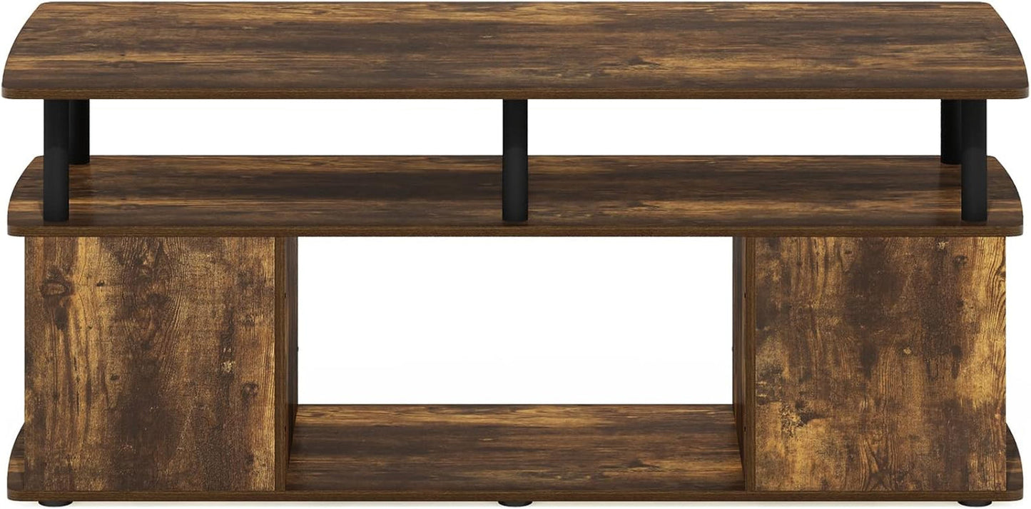 JAYA TV Stand for Tvs up to 50 Inch with Open Storage, Amber Pine/Black-3