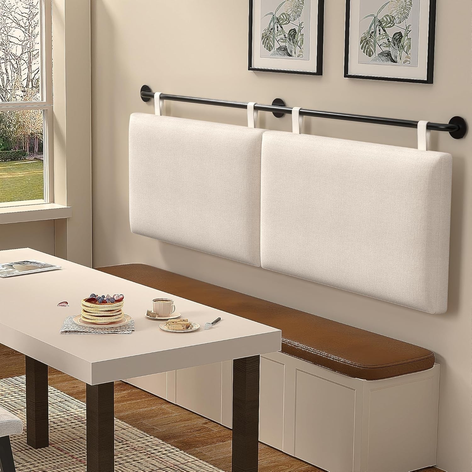 Linen Upholstered King Headboard Wall Mounted Bedroom Decor-3