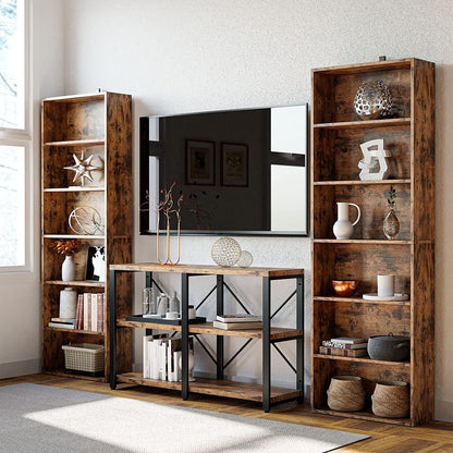 Vintage Brown 6-Shelf Floor Bookcase for Home-3