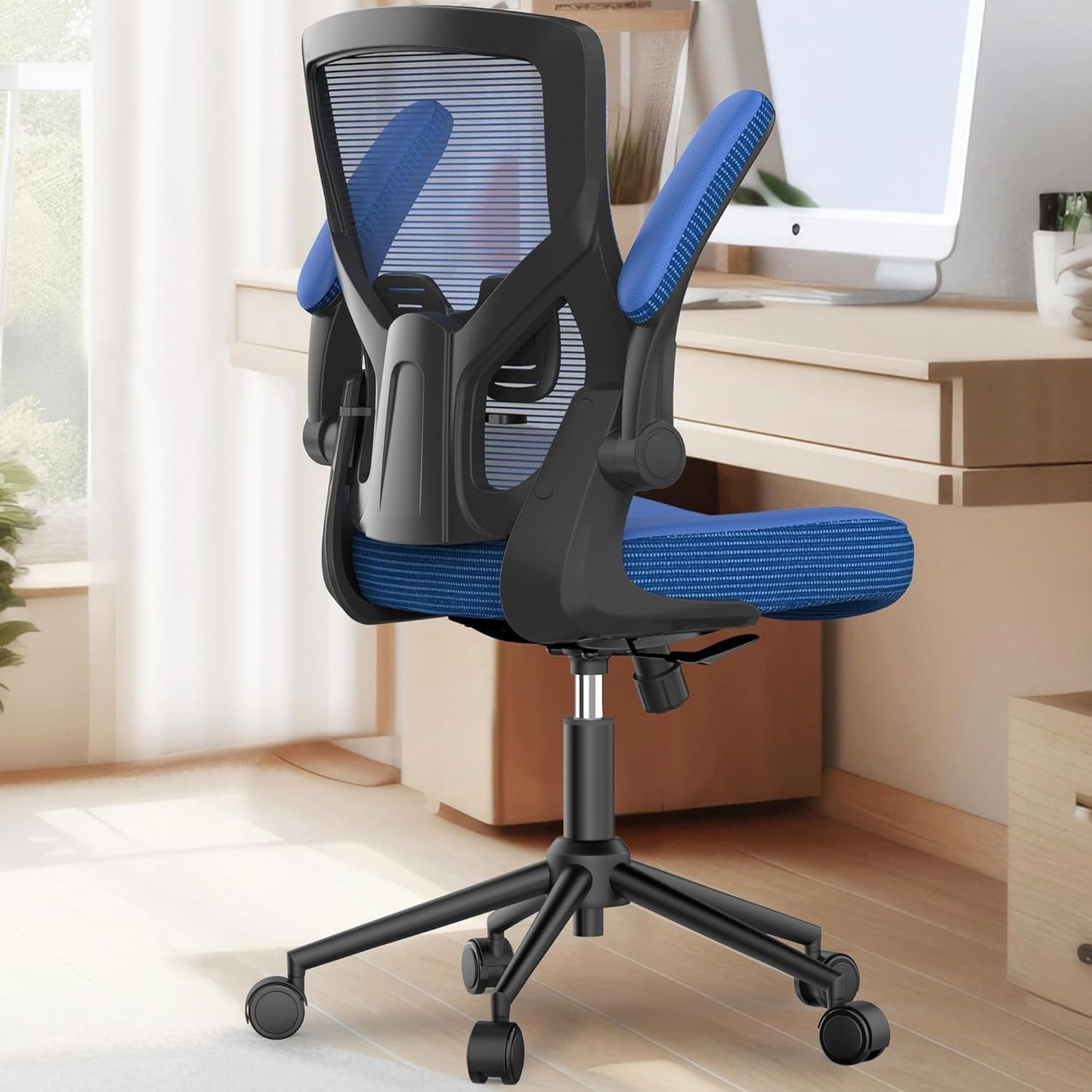Office Chair, High Back Desk Chair Adjustable Height and Ergonomic Design Home Office Computer Chair Executive Lumbar Support Padded Flip-Up Armrest Swivel Task Chair-0